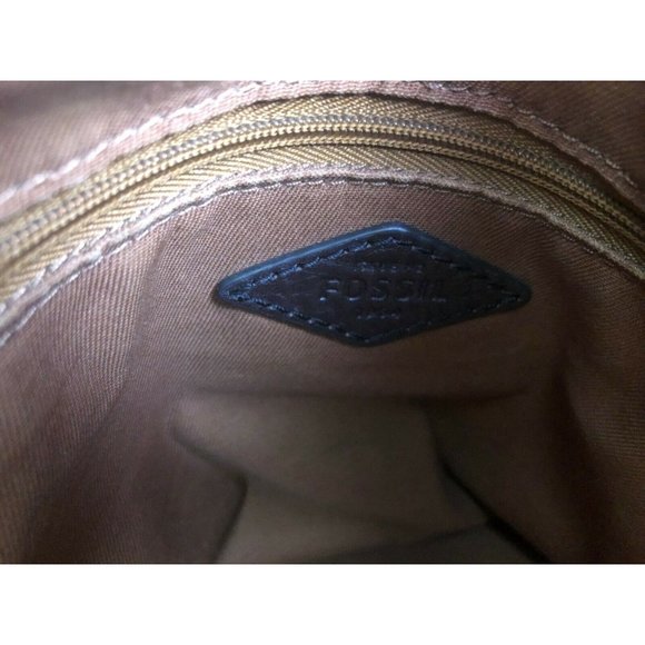 Fossil Leather Purse Shoulder Hand Bag Brown Large - Picture 7 of 7